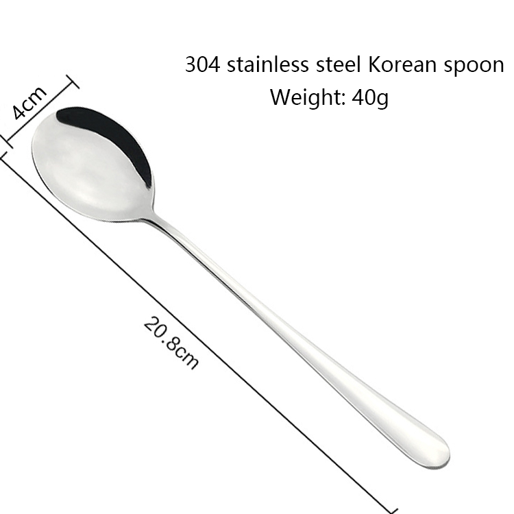 Korean 304 stainless steel spoon Japanese and Korean style ice spoon coffee stirring spoon
