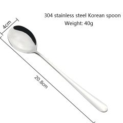 Korean 304 stainless steel spoon Japanese and Korean style ice spoon coffee stirring spoon
