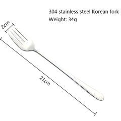 Food grade 304 stainless steel fork spoon Korean cutlery set mirror polished custom LOGO promotional gift