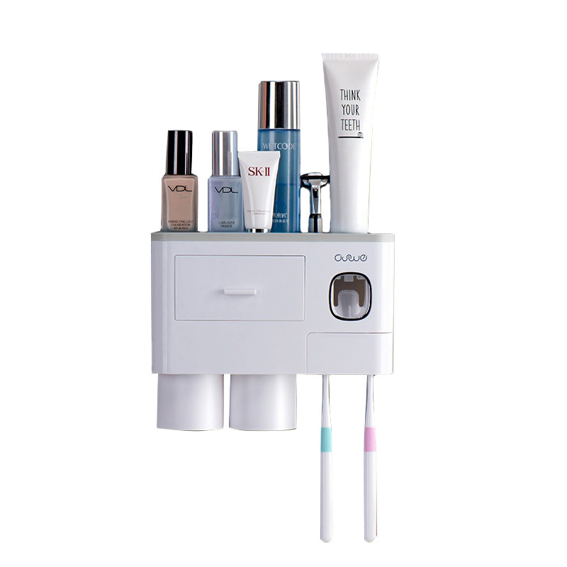 Storage holders Wall plastic toothbrush holder bathroom household toothbrush holder storage rack bath sets toothpaste squeezer