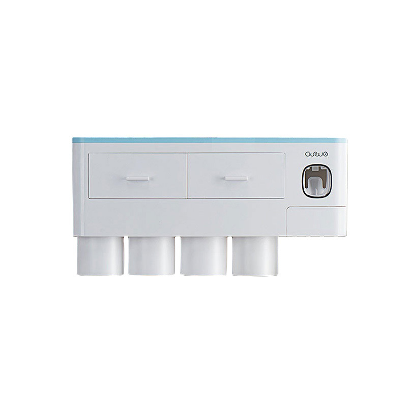 Bathroom accessories Fashion bathroom storage rack household accessories magnetic toothbrush holder with toothpaste dispenser