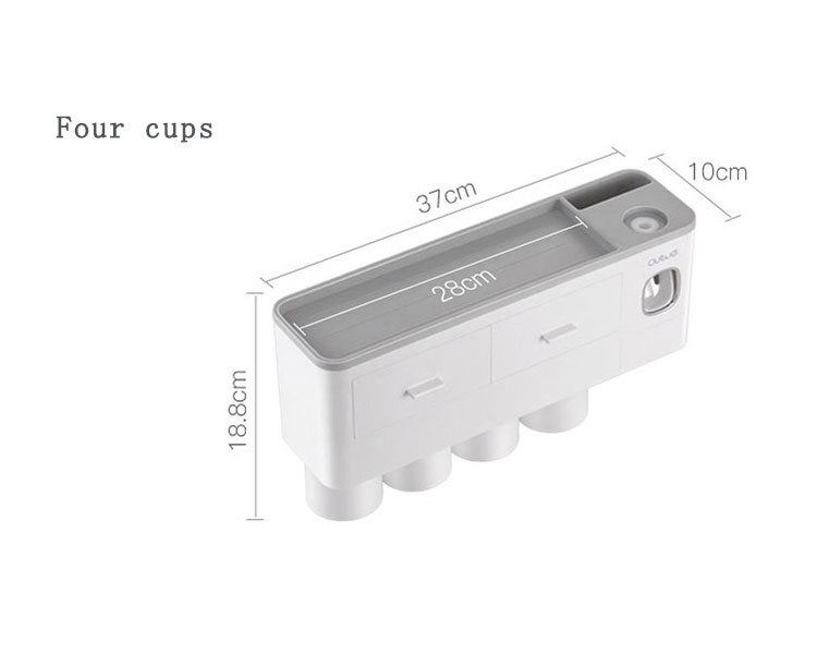 Bathroom accessories Fashion bathroom storage rack household accessories magnetic toothbrush holder with toothpaste dispenser