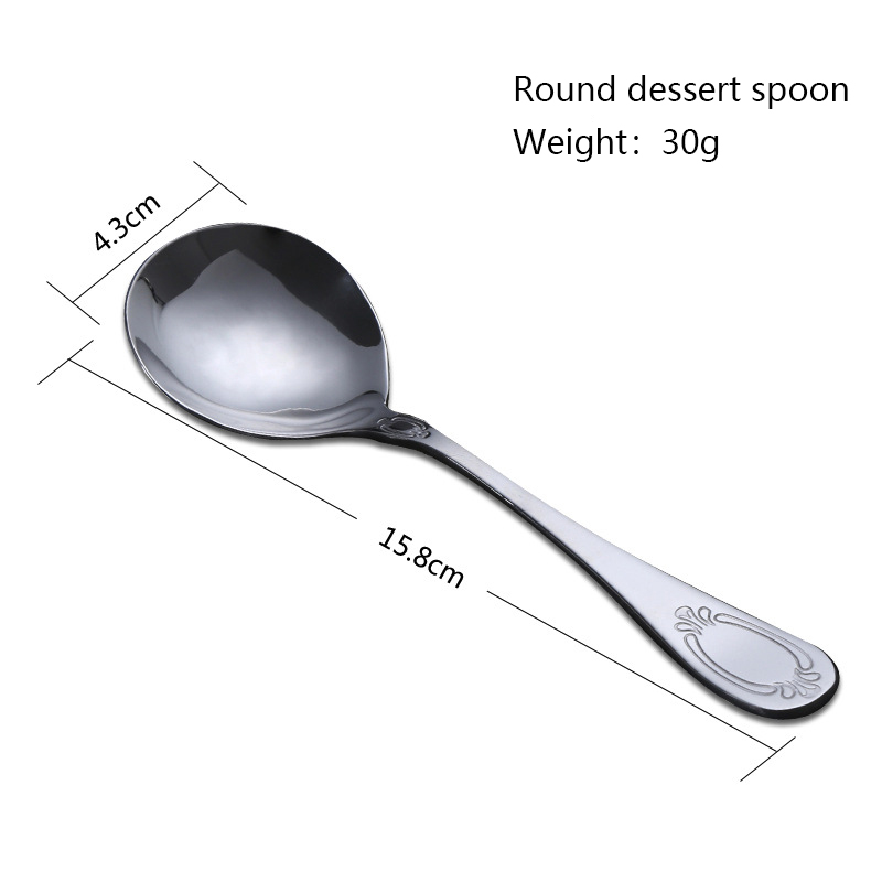 Stainless steel western hotel home restaurant crockery tableware spoon dessert spoon