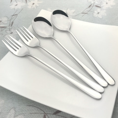 Food grade 304 stainless steel fork spoon Korean cutlery set mirror polished custom LOGO promotional gift