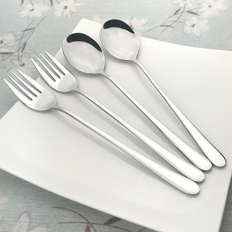 Food grade 304 stainless steel fork spoon Korean cutlery set mirror polished custom LOGO promotional gift