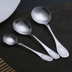 Stainless steel western fancy hotel cafes restaurant round soup spoon