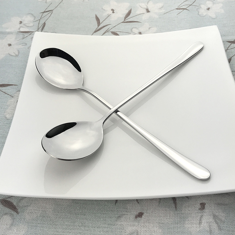 Korean 304 stainless steel spoon Japanese and Korean style ice spoon coffee stirring spoon