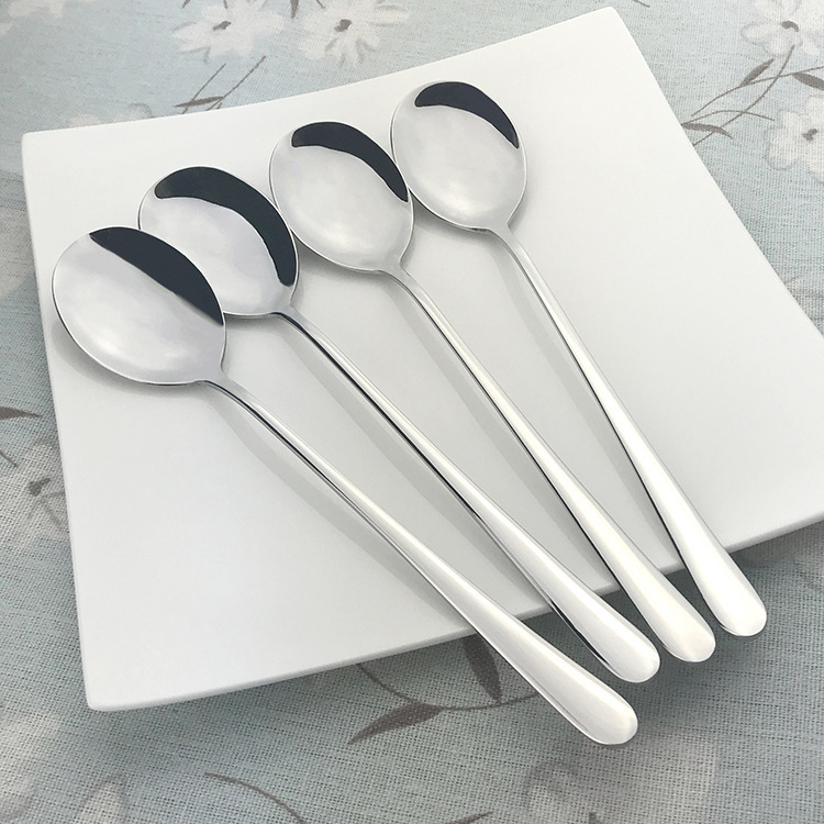 Korean 304 stainless steel spoon Japanese and Korean style ice spoon coffee stirring spoon