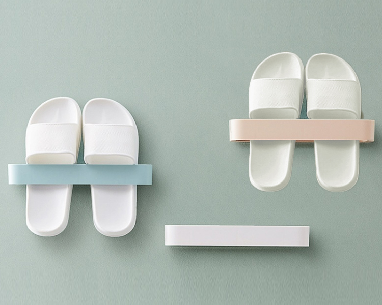 Bathroom sets slippers rack wall-mounted toilet door free punching shoe rack drain rack toilet storage artifact storage holders