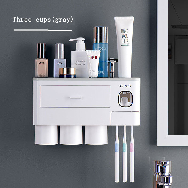 Sanitary toothbrushing cup mouthwash cup wall-mounted hole-free wall-mounted toothpaste toothware toothjar bathroom sets