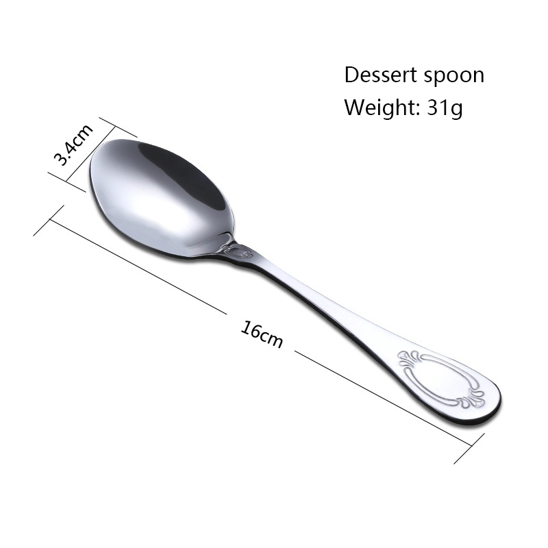 Food Grade Spoon Stainless Steel Flatware Cutlery Set for Hotel Restaurant Dessert Spoon
