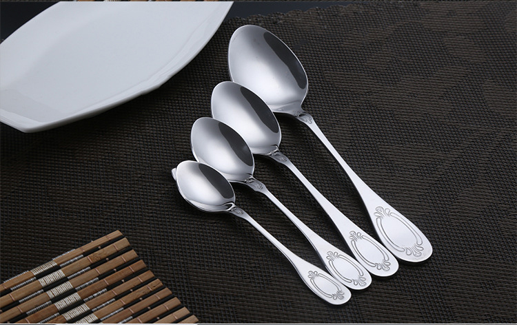 Food Grade Spoon Stainless Steel Flatware Cutlery Set for Hotel Restaurant Dessert Spoon