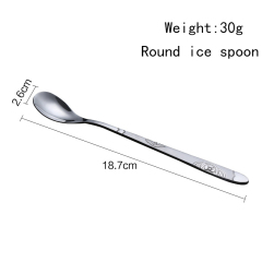 Cheap stainless steel hotel cafes restaurant long handle ice spoons mirror polished silver