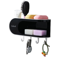 Toilet accessories double-layer soap box shelf No-punching asphalt toilet suction cup wall-mounted bathroom sets box
