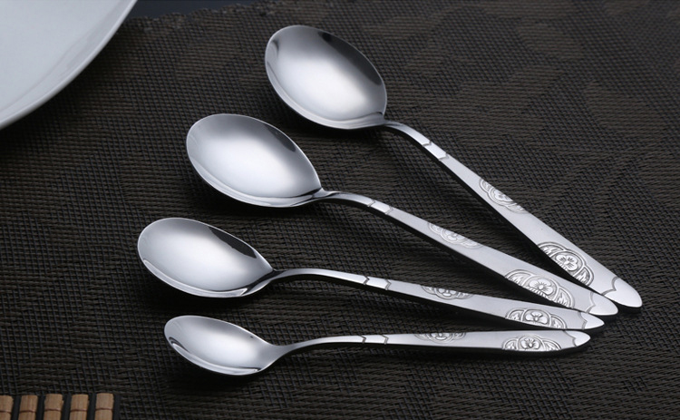 Portable stainless steel tableware spoon exquisite custom logo design of souvenir spoons