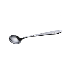 Stainless steel hotel cafes restaurant tableware spoon with pattern from China factory