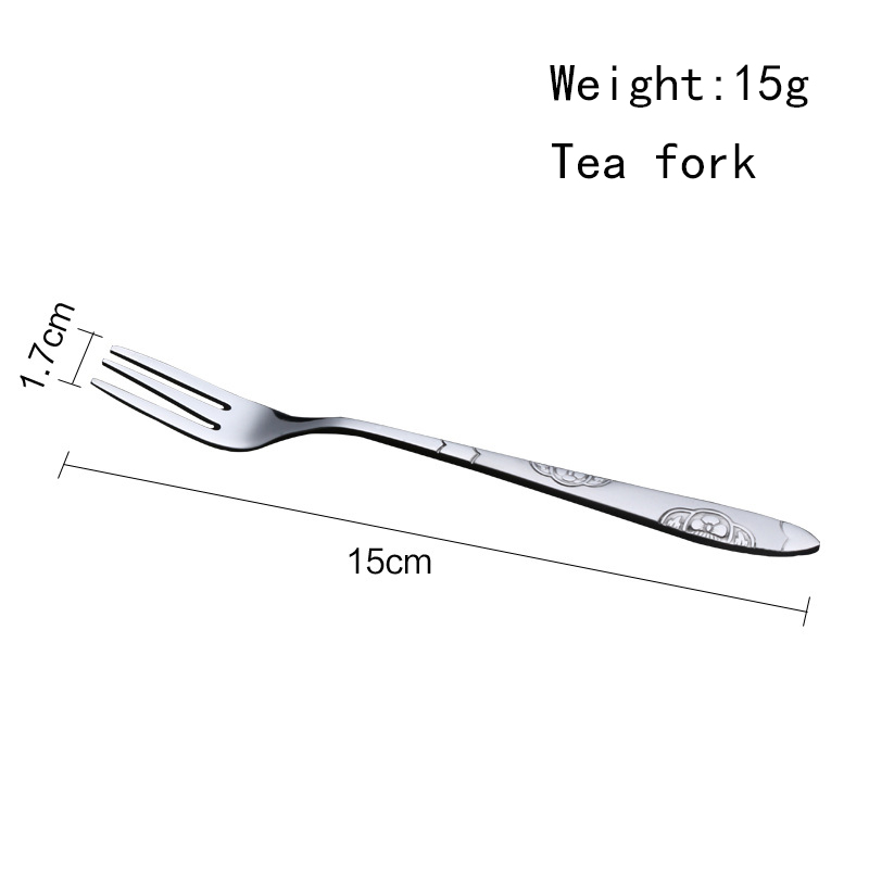 Stainless steel afternoon tea fork custom unique design 410 stainless steel mirror polish silver fork