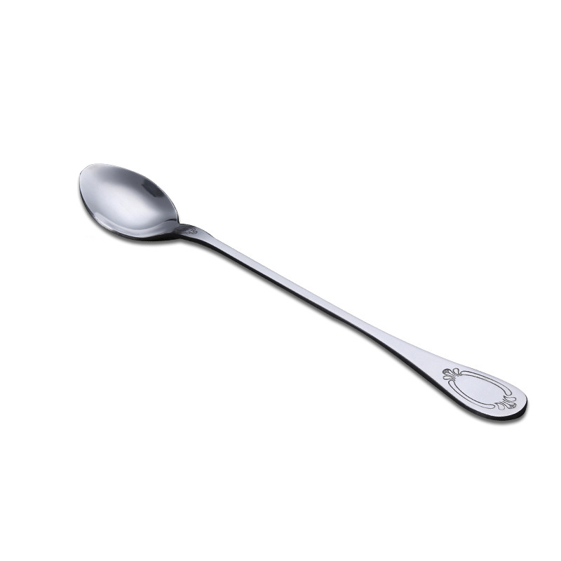 China stainless steel tableware long handle ice cream tea coffee spoon