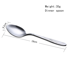 China high quality stainless steel western hotel home restaurant dinnerware sets dinner spoon