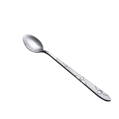 Afternoon Tea Coffee Shop Silver Mirror Elegant Stainless Steel Metal Cutlery Set Ice Spoon