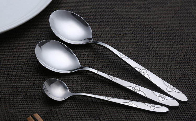 Hot Sale Modern Style Hotel And Home Use Flatware Set,Dinner Spoons Forks Knife Stainless Steel Solid Silver Cutlery