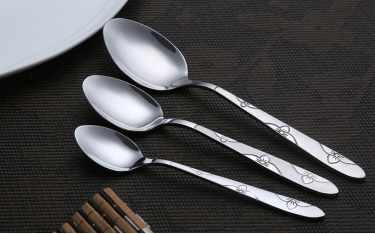 Hot Sale Modern Style Hotel And Home Use Flatware Set,Dinner Spoons Stainless Steel Solid Silver Cutlery