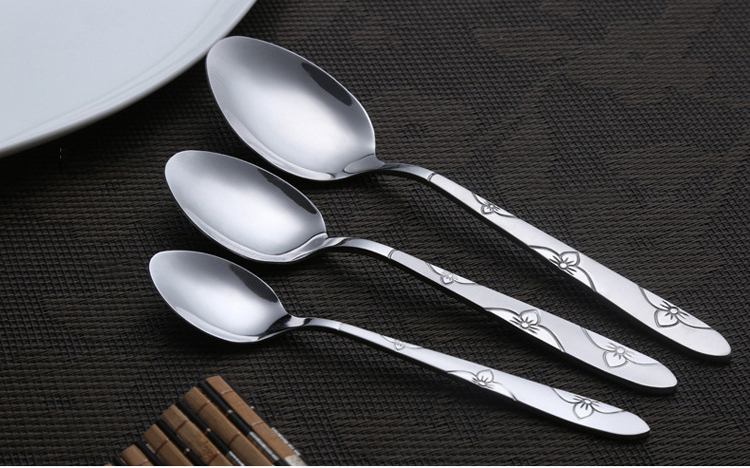Hot Sale Modern Style Hotel And Home Use Flatware Set,Dinner Spoons Stainless Steel Solid Silver Cutlery