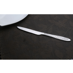 High quality cheap Western food steak home hotel table knives set stainless steel with rose pattern