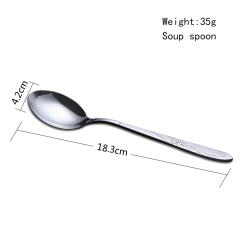 Stainless steel simple hotel home restaurant tableware soup spoon with rose pattern