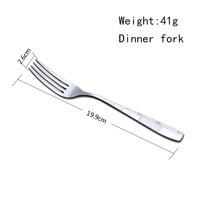 Household 410 stainless steel silverware party fork in cutlery set