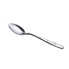 Food Grade Silver Flatware Metal Dinner Spoon Round Dessert Stainless Steel Spoon