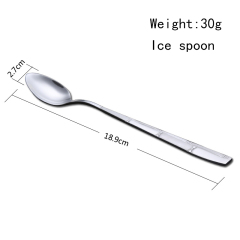 Chinese high quality design bamboo joint tableware stainless steel ice spoon