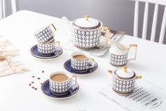Modern Style Luxury Ceramic Coffee Cup Tea Cup And Saucer 11 Pcs Afternoon Tea Gift Set