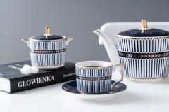 European Luxury Ceramic Coffee Cup Tea Cup And Saucer 11 Pcs Afternoon Tea Set