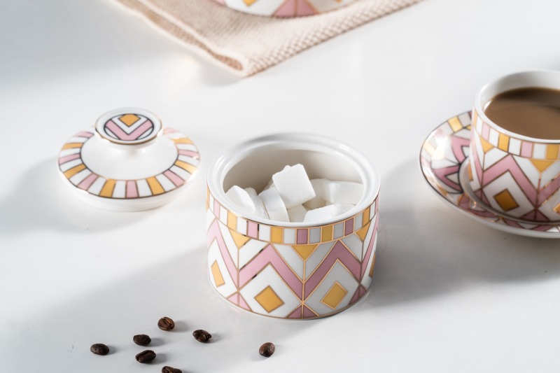 European Luxury Golden Handle Ceramic Coffee Cup Tea Cup And Saucer 11 Pcs Home Cafe Gift Set