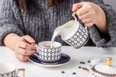 Modern Style Luxury Ceramic Coffee Cup Tea Cup And Saucer 11 Pcs Afternoon Tea Gift Set