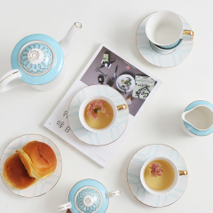 Nordic Simple Style Luxury Ceramic Coffee Cup Tea Cup And Saucer 11 Pcs Afternoon Tea Gift Set