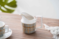 Nordic Luxury Gold Line Ceramic Coffee Cup Tea Cup And Saucer 11 Pcs Afternoon Tea Set