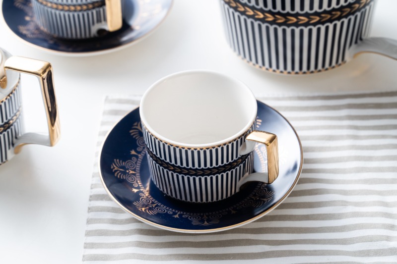 European Luxury Ceramic Coffee Cup Tea Cup And Saucer 11 Pcs Afternoon Tea Set
