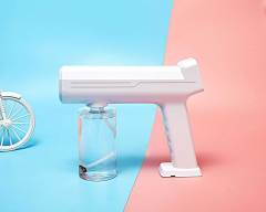 Button type wireless charging blue light nano atomization disinfection gun spray gun