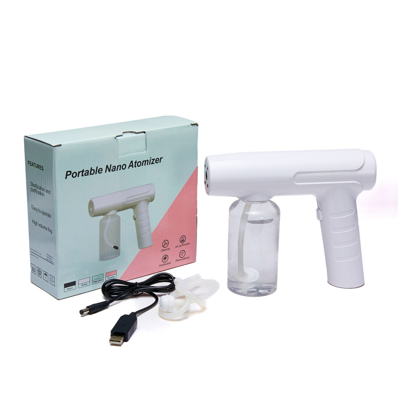 Blue Nano Atomization Sterilization Disinfection Gun Atomizer Alcohol Disinfection Sprayer Rechargeable Spray Gun