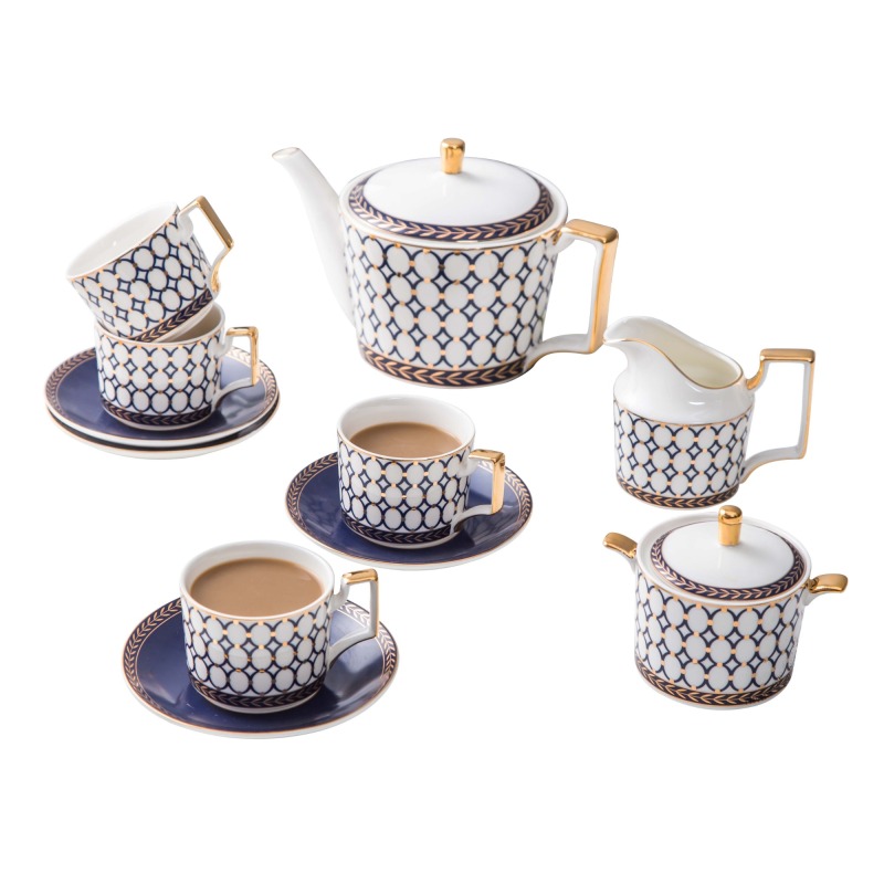 Modern Style Luxury Ceramic Coffee Cup Tea Cup And Saucer 11 Pcs Afternoon Tea Gift Set