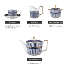 European Luxury Ceramic Coffee Cup Tea Cup And Saucer 11 Pcs Afternoon Tea Set