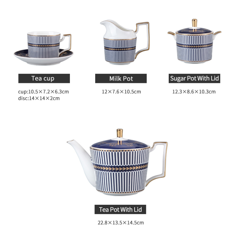 European Luxury Ceramic Coffee Cup Tea Cup And Saucer 11 Pcs Afternoon Tea Set