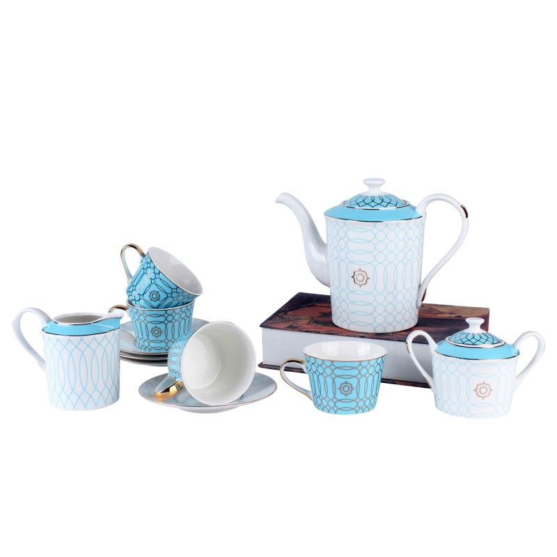 Nordic Simple Style Luxury Ceramic Coffee Cup Tea Cup And Saucer 11 Pcs Afternoon Tea Gift Set