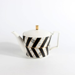 Nordic Marble Gold Plating Ceramic Coffee Cup Tea Cup And Saucer 11 Pcs Home Cafe Gift Set