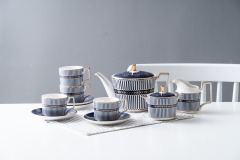 European Luxury Ceramic Coffee Cup Tea Cup And Saucer 11 Pcs Afternoon Tea Set