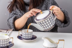 Modern Style Luxury Ceramic Coffee Cup Tea Cup And Saucer 11 Pcs Afternoon Tea Gift Set