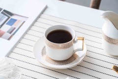 European Luxury Simple Design Ceramic Coffee Cup Tea Pot And Saucer 11 Pcs Afternoon Tea Set