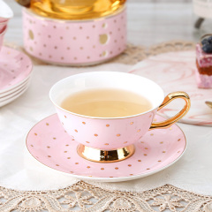 Nordic Stripe Polka Dot Design Ceramic Coffee Cup And Saucer 12 Pcs Afternoon Tea Gift Set
